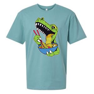 T-Rex Eating Ramen Sueded Cloud Jersey T-Shirt