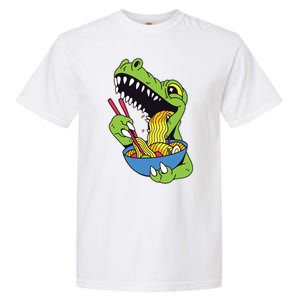 T-Rex Eating Ramen Garment-Dyed Heavyweight T-Shirt