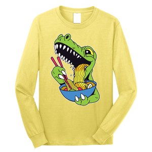 T-Rex Eating Ramen Long Sleeve Shirt