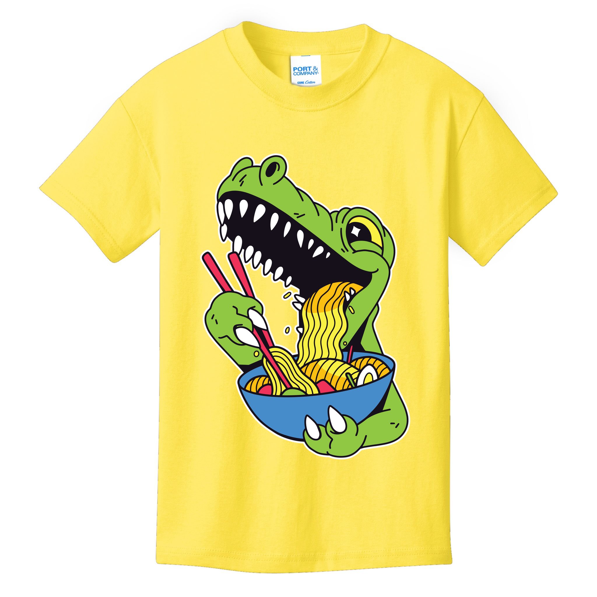 T-Rex Eating Ramen Kids T-Shirt