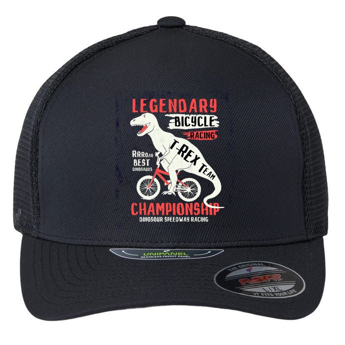 T-Rex Funny Bicycle Racing Flexfit Unipanel Trucker Cap