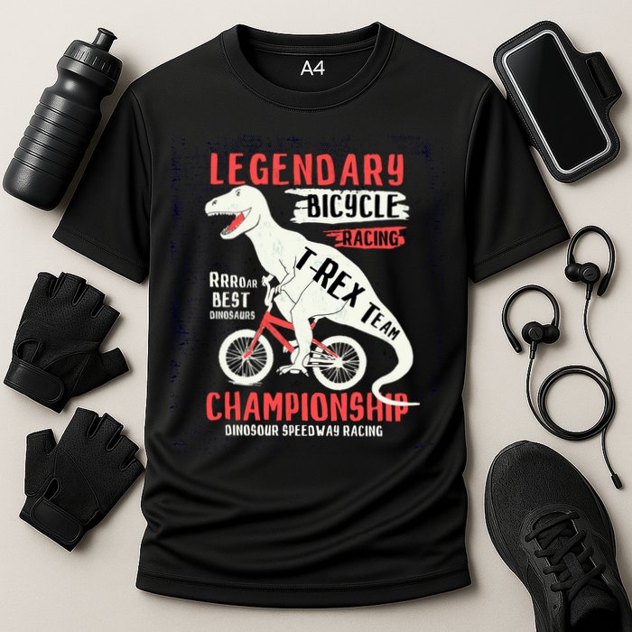 T-Rex Funny Bicycle Racing Cooling Performance Crew T-Shirt