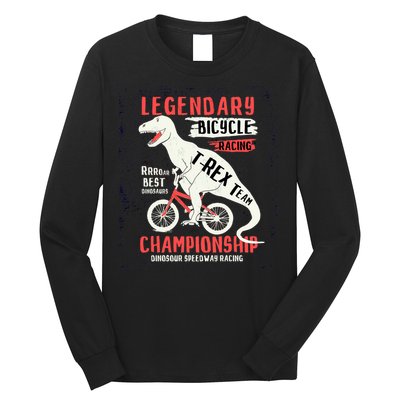 T-Rex Funny Bicycle Racing Long Sleeve Shirt