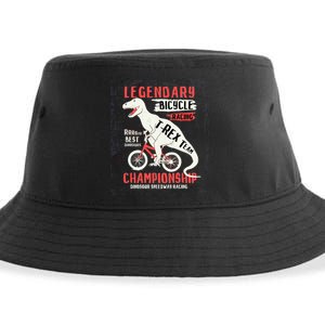 T-Rex Funny Bicycle Racing Sustainable Bucket Hat