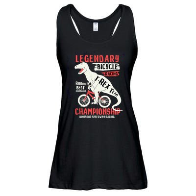 T-Rex Funny Bicycle Racing Ladies Essential Flowy Tank