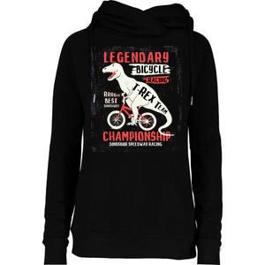 T-Rex Funny Bicycle Racing Womens Funnel Neck Pullover Hood