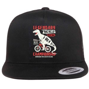 T-Rex Funny Bicycle Racing Flat Bill Trucker Hat