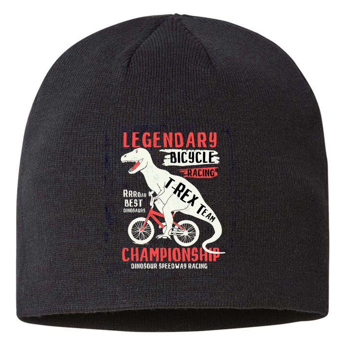 T-Rex Funny Bicycle Racing Sustainable Beanie