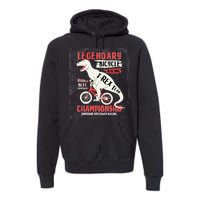 T-Rex Funny Bicycle Racing Premium Hoodie