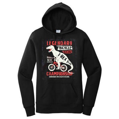 T-Rex Funny Bicycle Racing Women's Pullover Hoodie