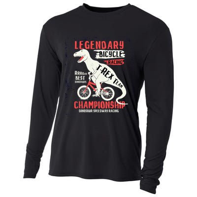 T-Rex Funny Bicycle Racing Cooling Performance Long Sleeve Crew