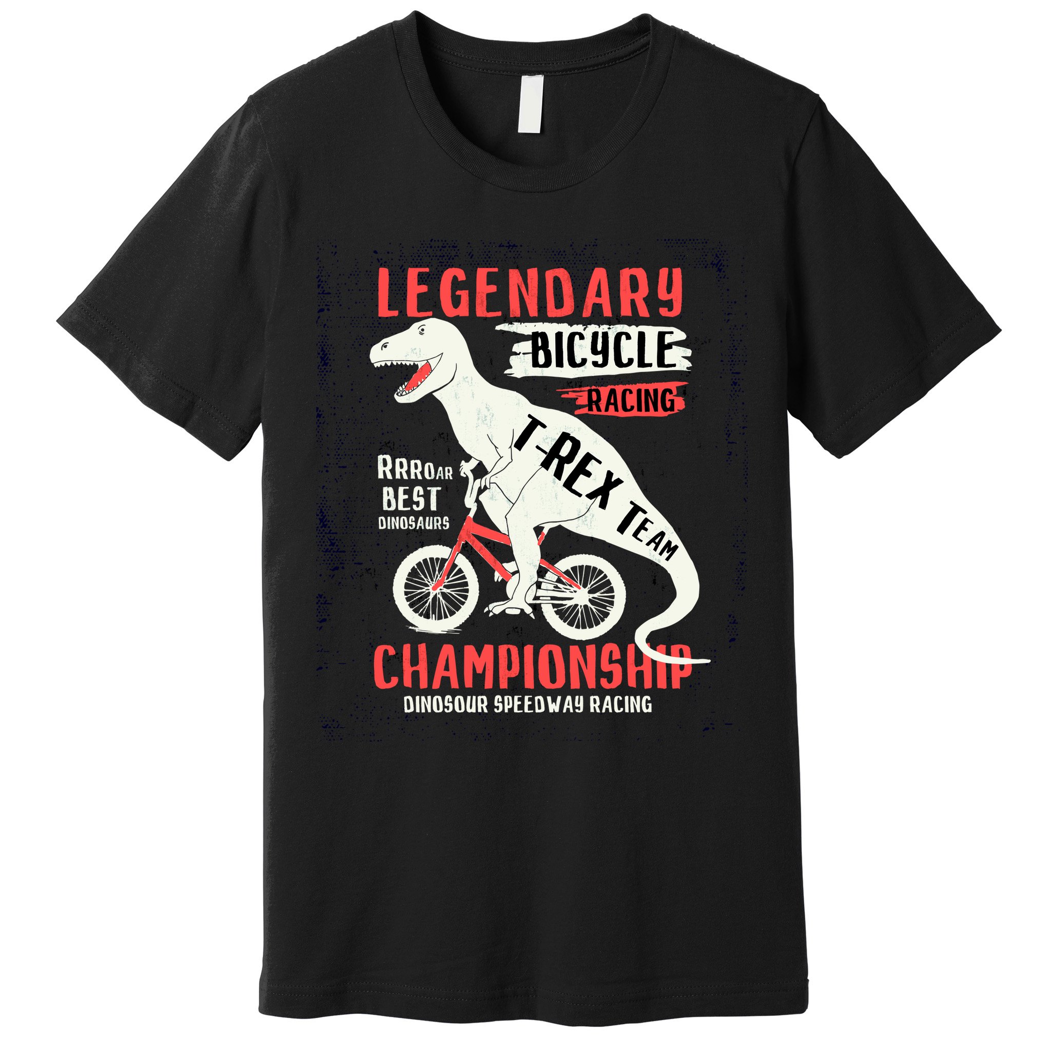 T-Rex Funny Bicycle Racing Premium T-Shirt