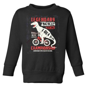 T-Rex Funny Bicycle Racing Toddler Sweatshirt