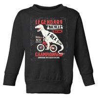 T-Rex Funny Bicycle Racing Toddler Sweatshirt