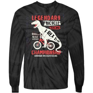 T-Rex Funny Bicycle Racing Tie-Dye Long Sleeve Shirt