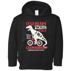 T-Rex Funny Bicycle Racing Toddler Hoodie