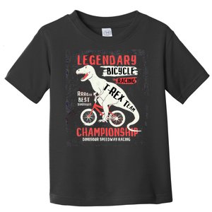 T-Rex Funny Bicycle Racing Toddler T-Shirt