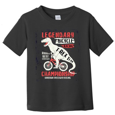 T-Rex Funny Bicycle Racing Toddler T-Shirt