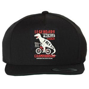 T-Rex Funny Bicycle Racing Wool Snapback Cap