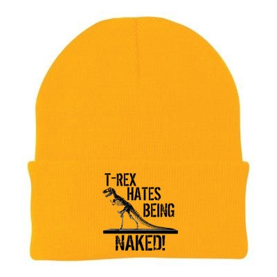 T-Rex Hates Being Naked Knit Cap Winter Beanie