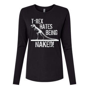 T-Rex Hates Being Naked Womens Cotton Relaxed Long Sleeve T-Shirt