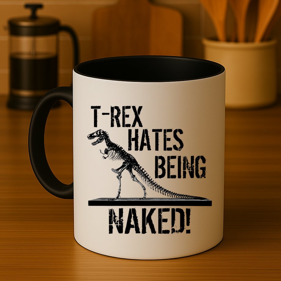 T-Rex Hates Being Naked Mug