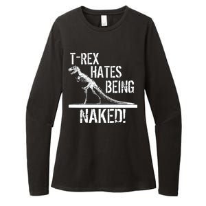 T-Rex Hates Being Naked Womens CVC Long Sleeve Shirt