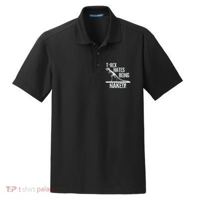 T-Rex Hates Being Naked Dry Zone Grid Polo