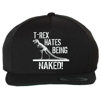 T-Rex Hates Being Naked Wool Snapback Cap