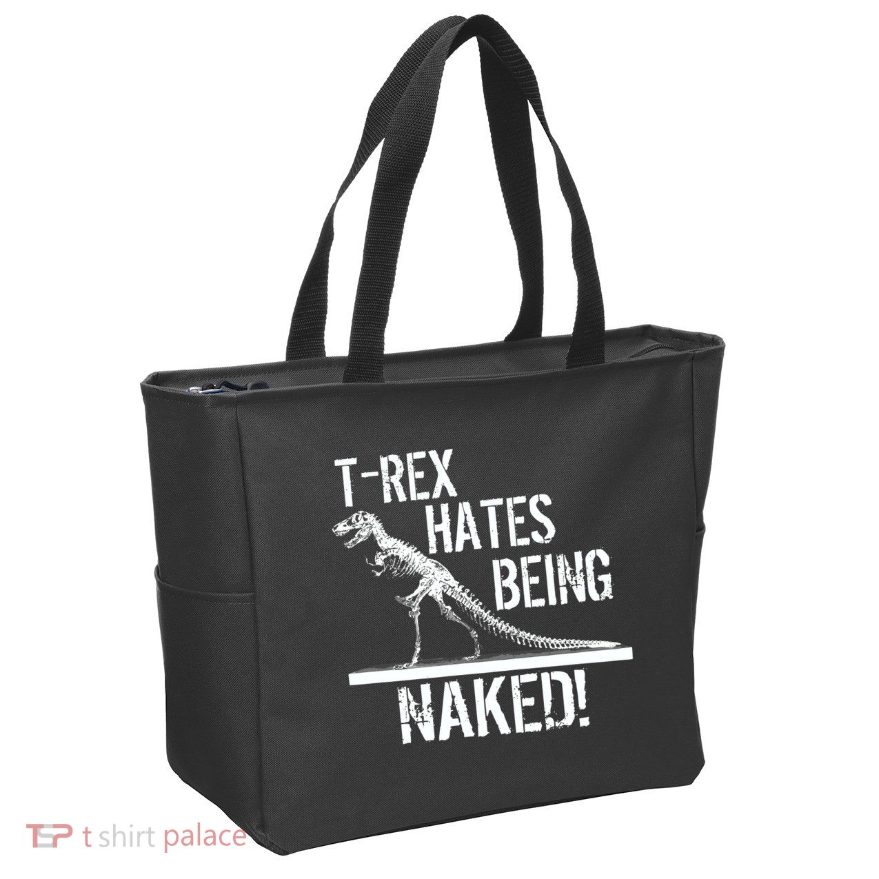 T-Rex Hates Being Naked Zip Tote Bag
