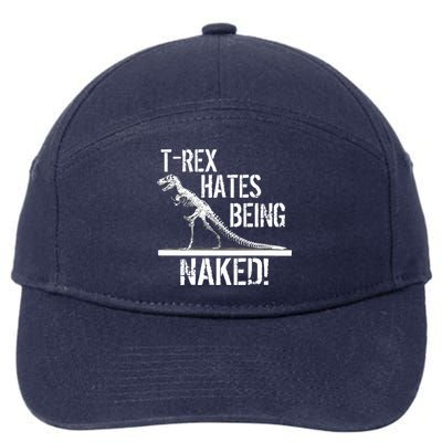 T-Rex Hates Being Naked 7-Panel Snapback Hat