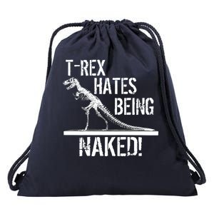 T-Rex Hates Being Naked Drawstring Bag