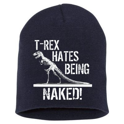 T-Rex Hates Being Naked Short Acrylic Beanie