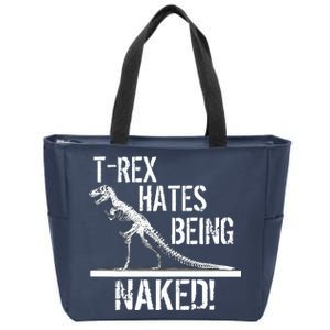 T-Rex Hates Being Naked Zip Tote Bag