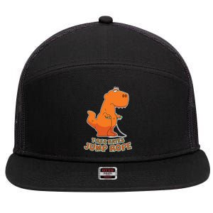 T-Rex Hates Jump Rope 7 Panel Mesh Trucker Snapback Hat