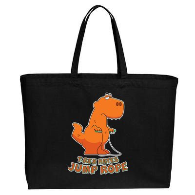 T-Rex Hates Jump Rope Cotton Canvas Jumbo Tote