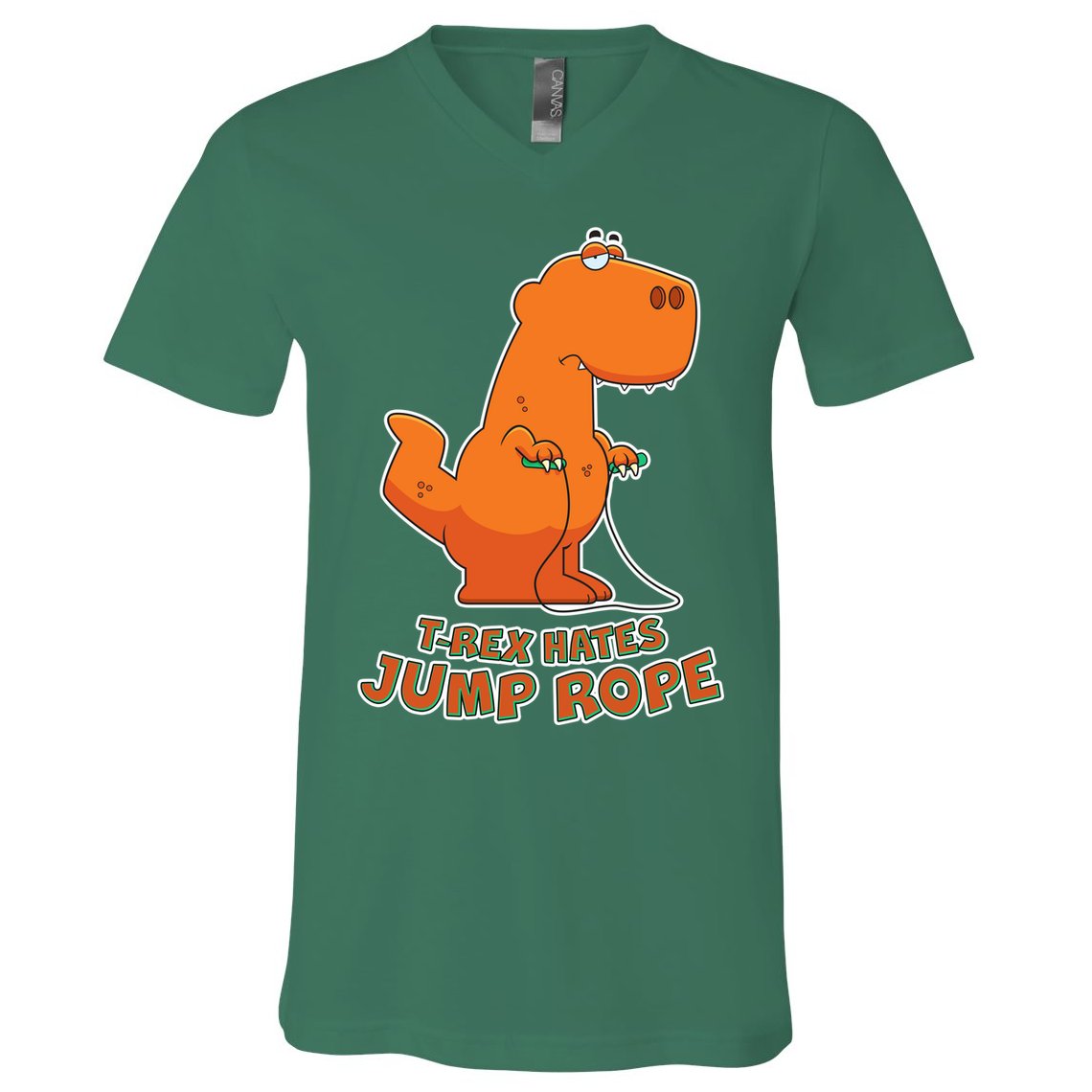 T-Rex Hates Jump Rope V-Neck T-Shirt