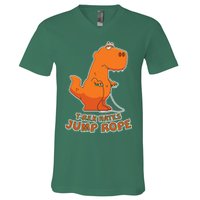 T-Rex Hates Jump Rope V-Neck T-Shirt