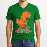 T-Rex Hates Jump Rope V-Neck T-Shirt