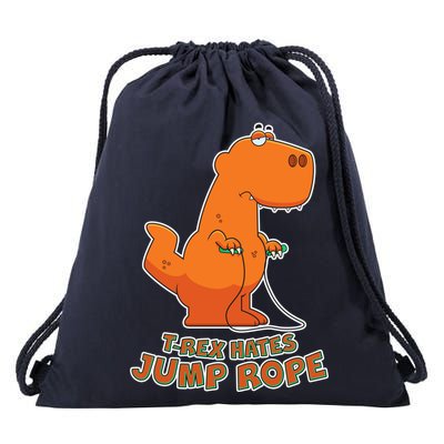 T-Rex Hates Jump Rope Drawstring Bag