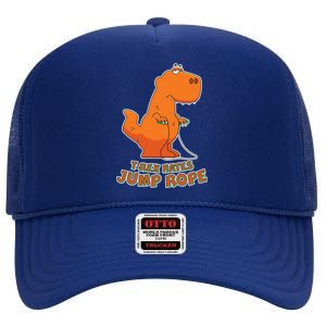 T-Rex Hates Jump Rope High Crown Mesh Back Trucker Hat