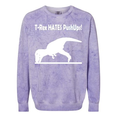 T-Rex Hates Push-Ups Colorblast Crewneck Sweatshirt