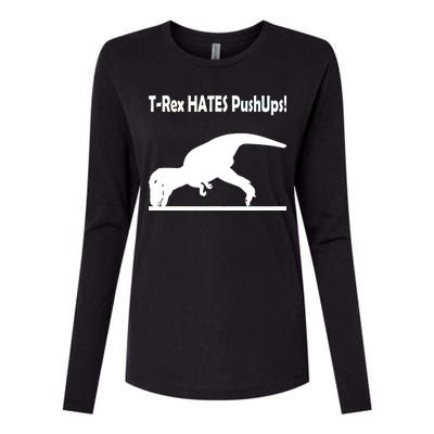 T-Rex Hates Push-Ups Womens Cotton Relaxed Long Sleeve T-Shirt