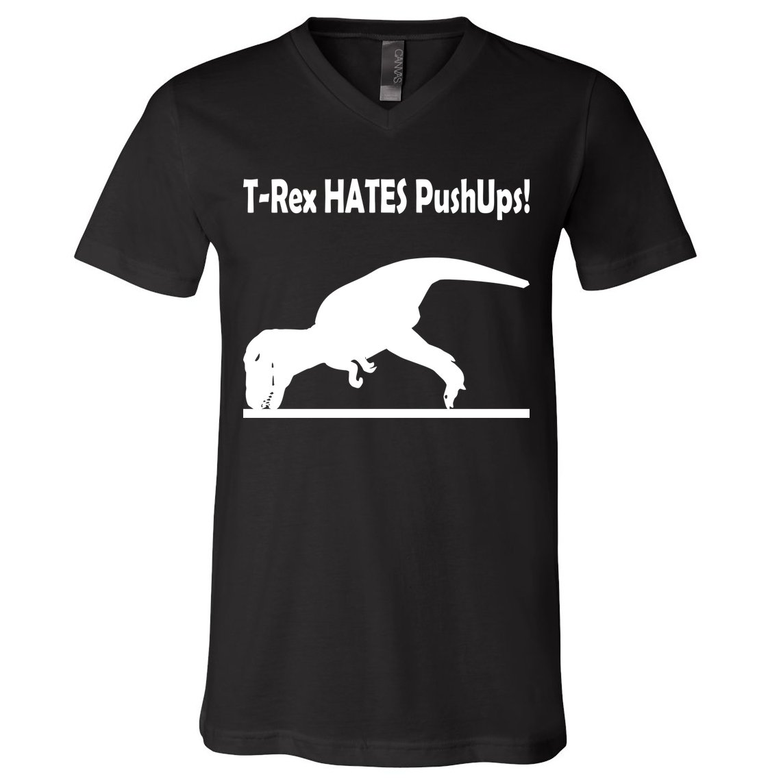 T-Rex Hates Push-Ups V-Neck T-Shirt