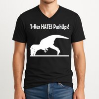 T-Rex Hates Push-Ups V-Neck T-Shirt