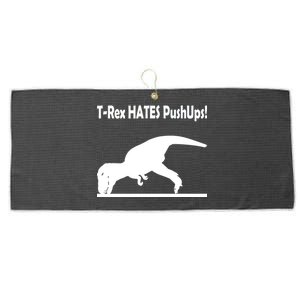 T-Rex Hates Push-Ups Large Microfiber Waffle Golf Towel