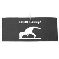 T-Rex Hates Push-Ups Large Microfiber Waffle Golf Towel