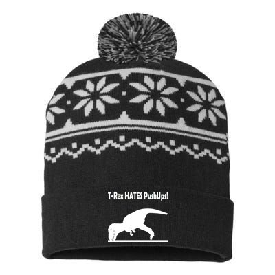 T-Rex Hates Push-Ups USA-Made Snowflake Beanie