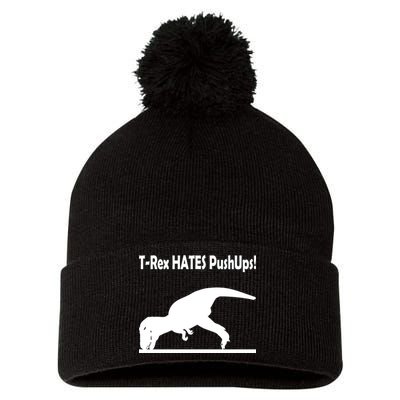 T-Rex Hates Push-Ups Pom Pom 12in Knit Beanie