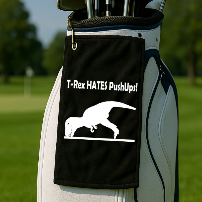 T-Rex Hates Push-Ups Golf Towel